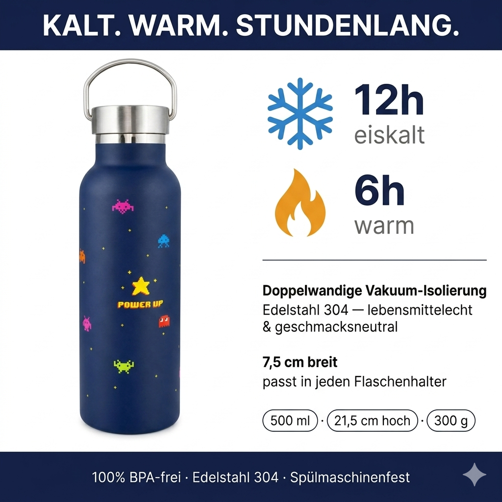 Power Up' Thermos Bottle (500 ml)