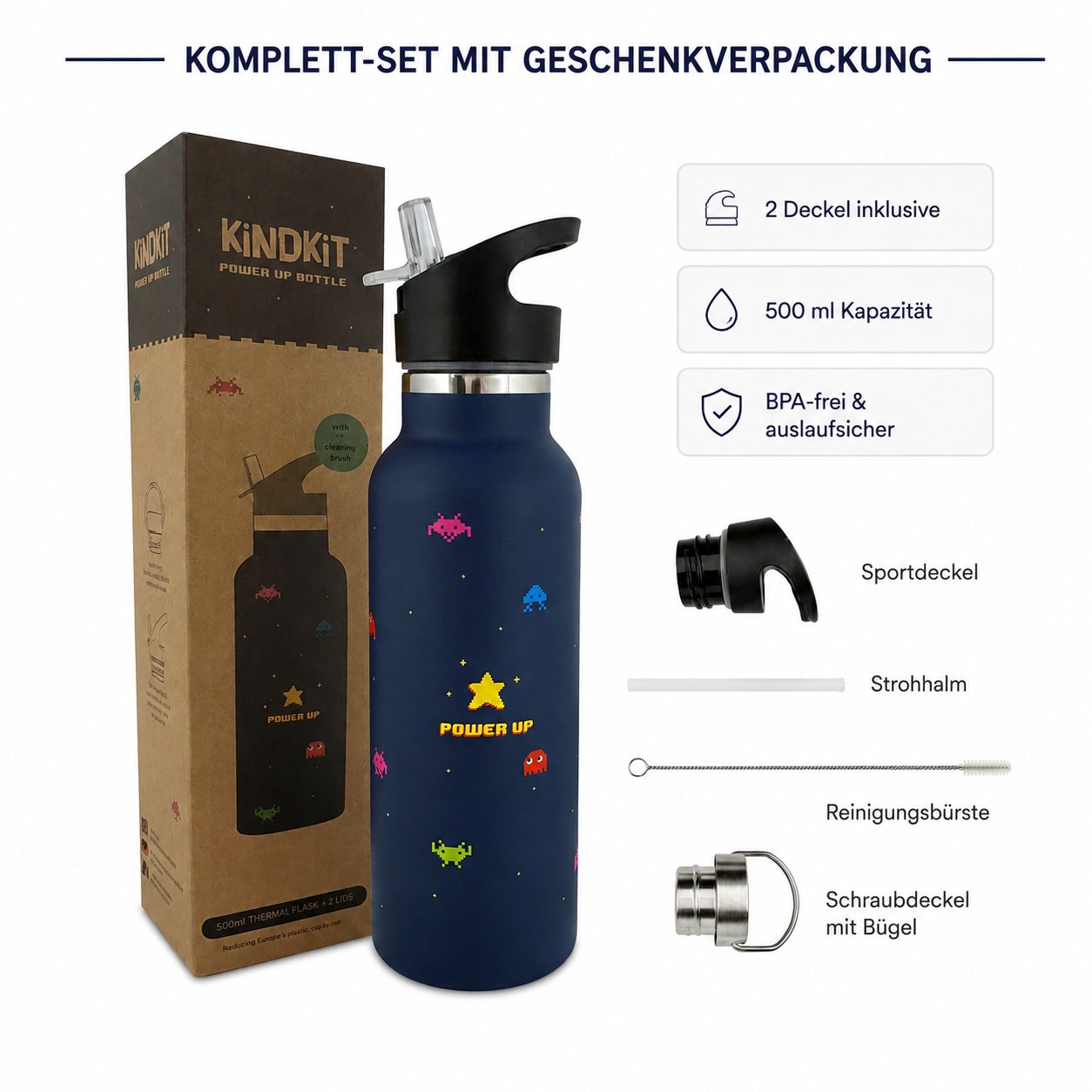 Power Up' Thermos Bottle (500 ml)