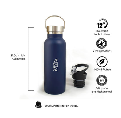 KiNDKiT Geometrischer Pinguin Flasche 500ml Produktdetails 24h kalt 12h warm BPA-frei