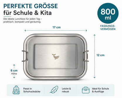 "Happy Whale" - Leak-proof stainless steel lunch box 