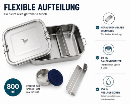"Happy Whale" - Leak-proof stainless steel lunch box 